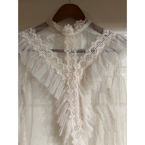 Sheer Boho Ruffled Blouse - Picture 2 of 6